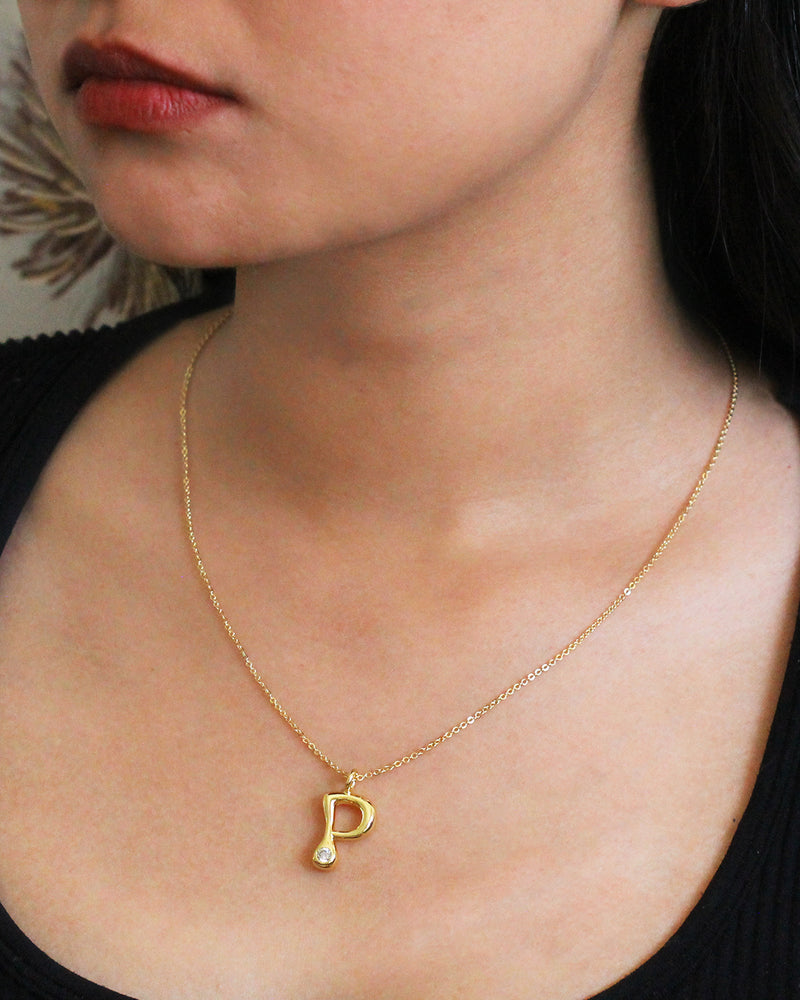 Collar inicial circonia globo P