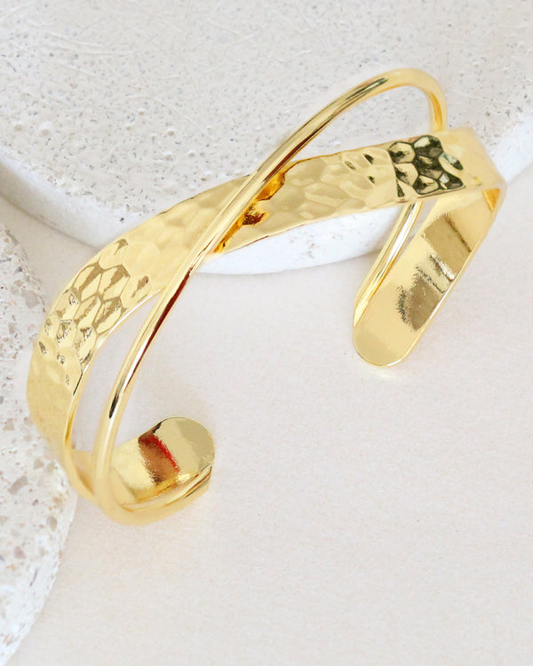 Bangle Cruzado Martillado