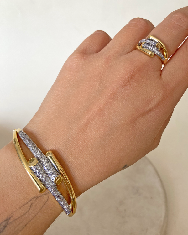 Set Pulsera cilindrica zirconias