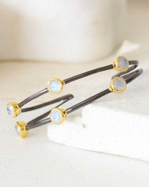 Pulsera Doble Piedra Lunar