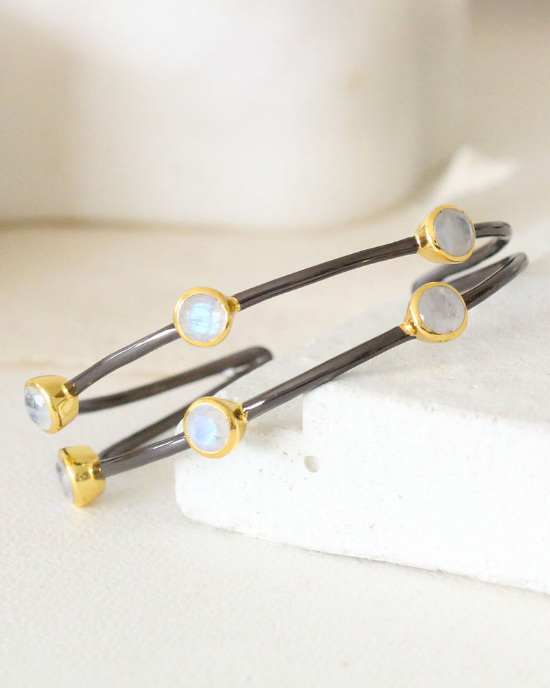 Pulsera Doble Piedra Lunar