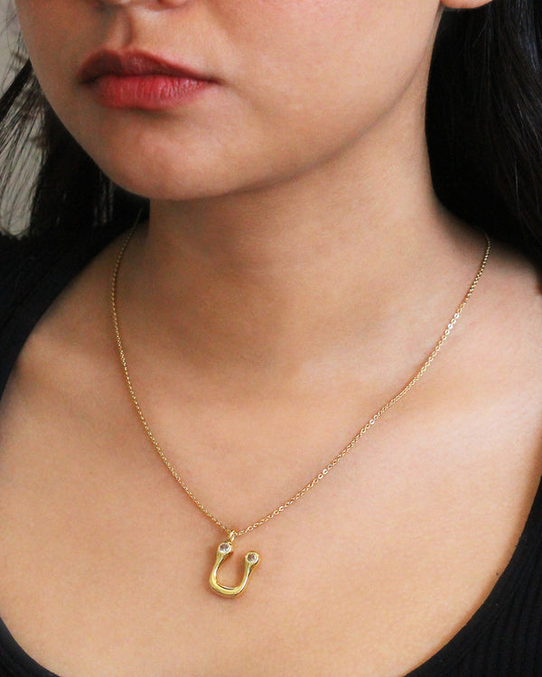 Collar inicial circonia globo U