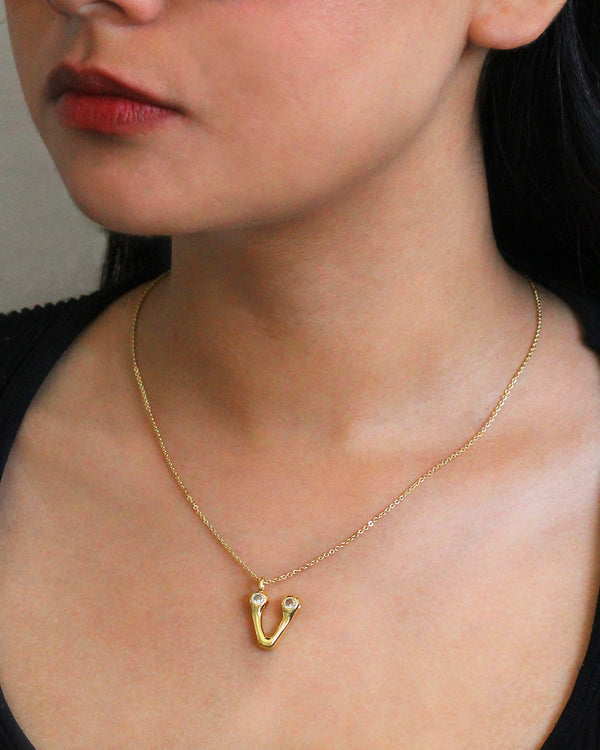 Collar inicial circonia globo V