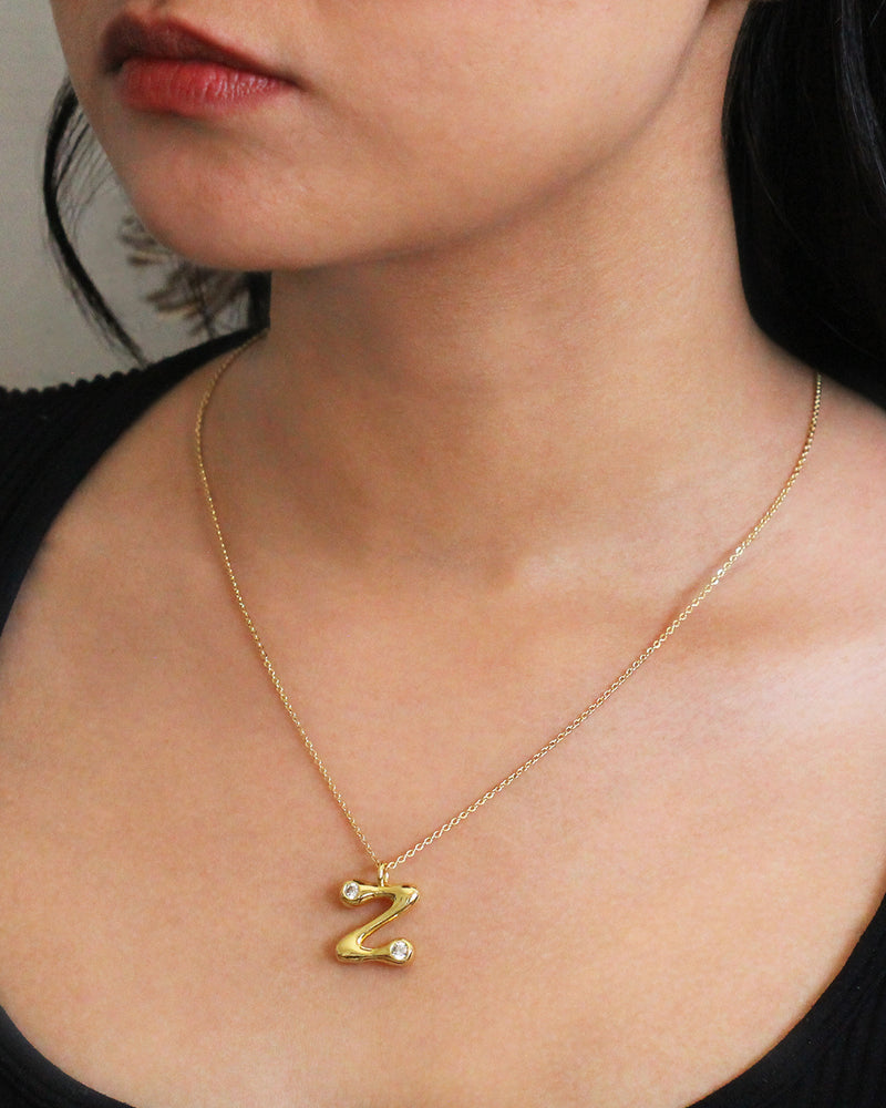 Collar inicial circonia globo Z