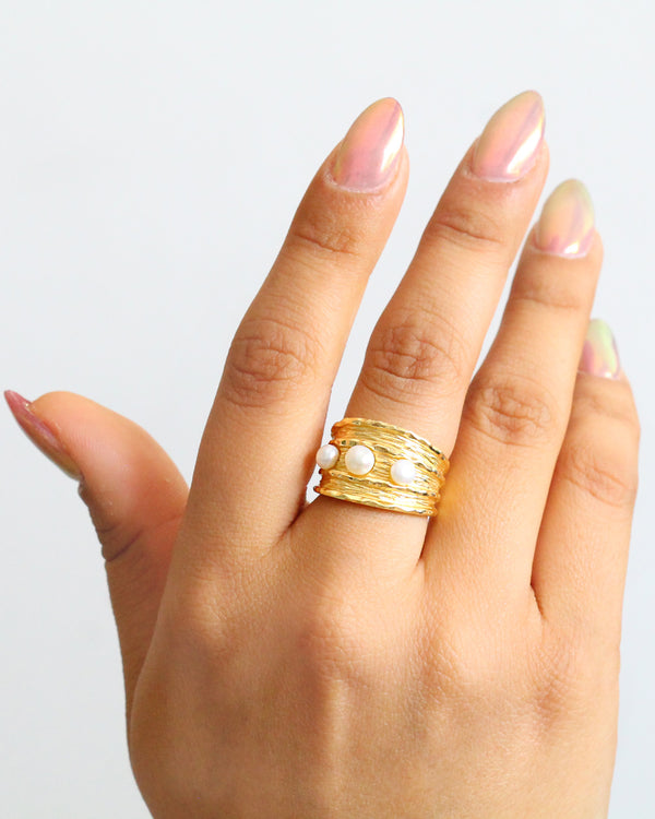 Anillo Triple Perla