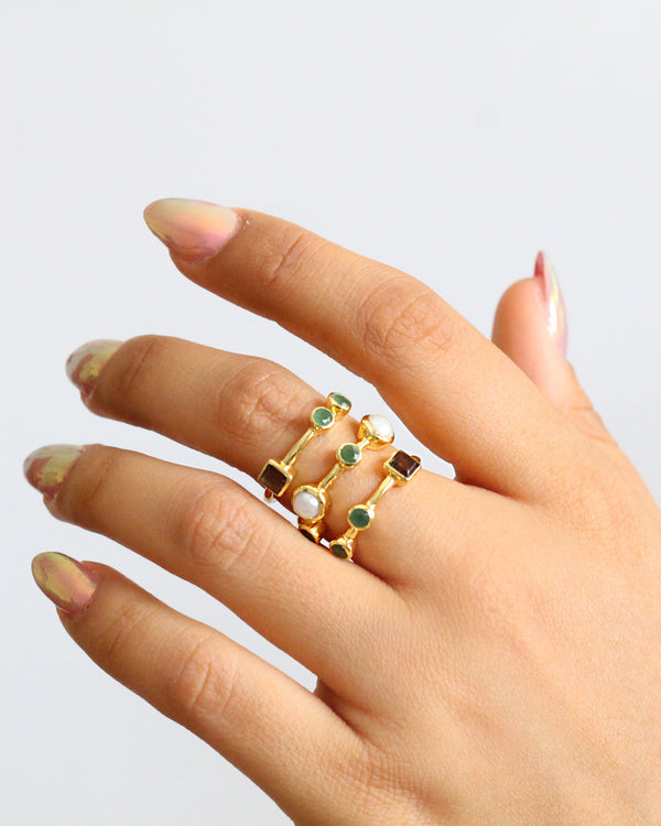 Anillo PEARL GREEN AVENTURINE