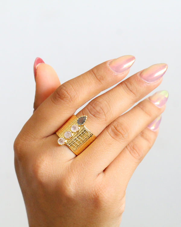 Anillo Cilindro Labradorita Rose