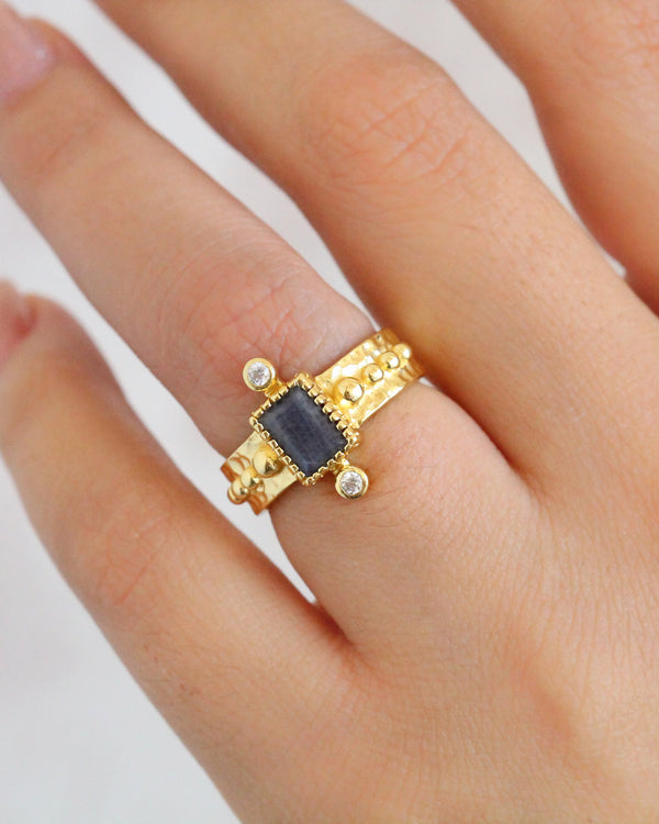 Anillo Cuadro Labradorita