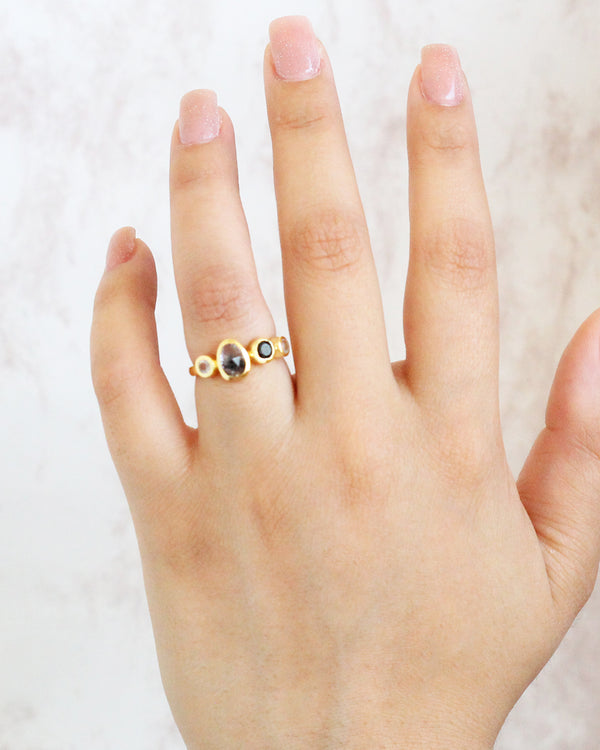 Anillo BLACK ONYX / BLACK RUTILATED (BIG) / CLEAR QUARTZ