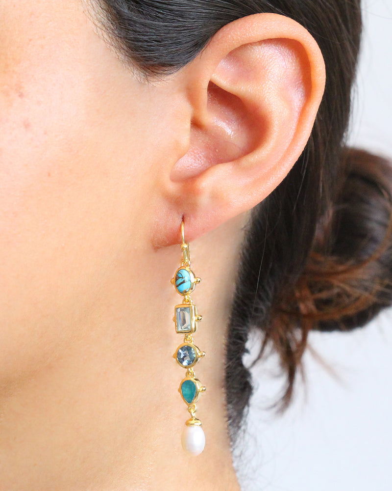 Aretes Largos Turquesa