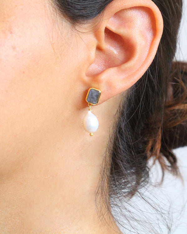 Aretes LABRADORITE / PEARL