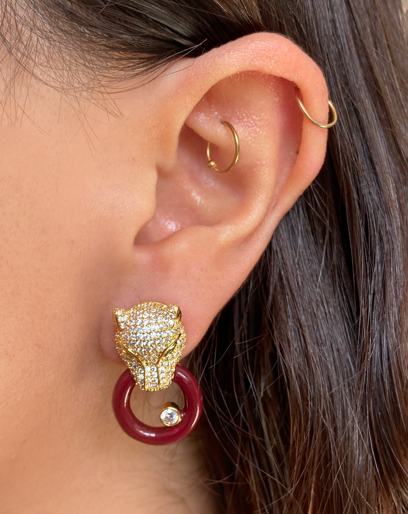 Aretes Pantera Zirconias