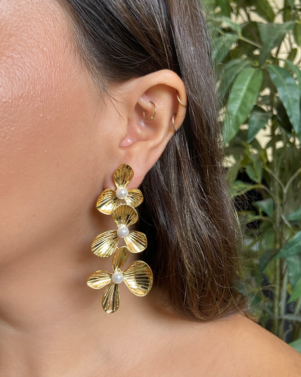 Aretes Flor Perla