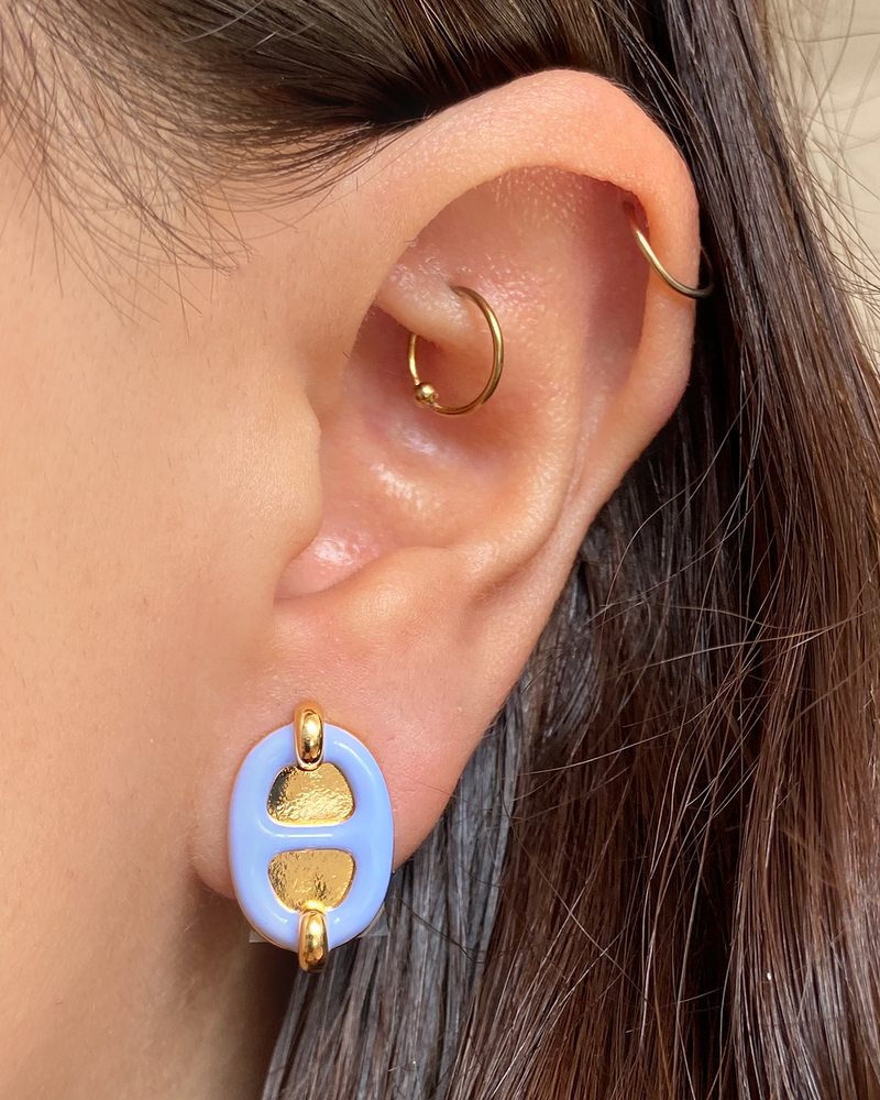 Aretes Eslabon Morado