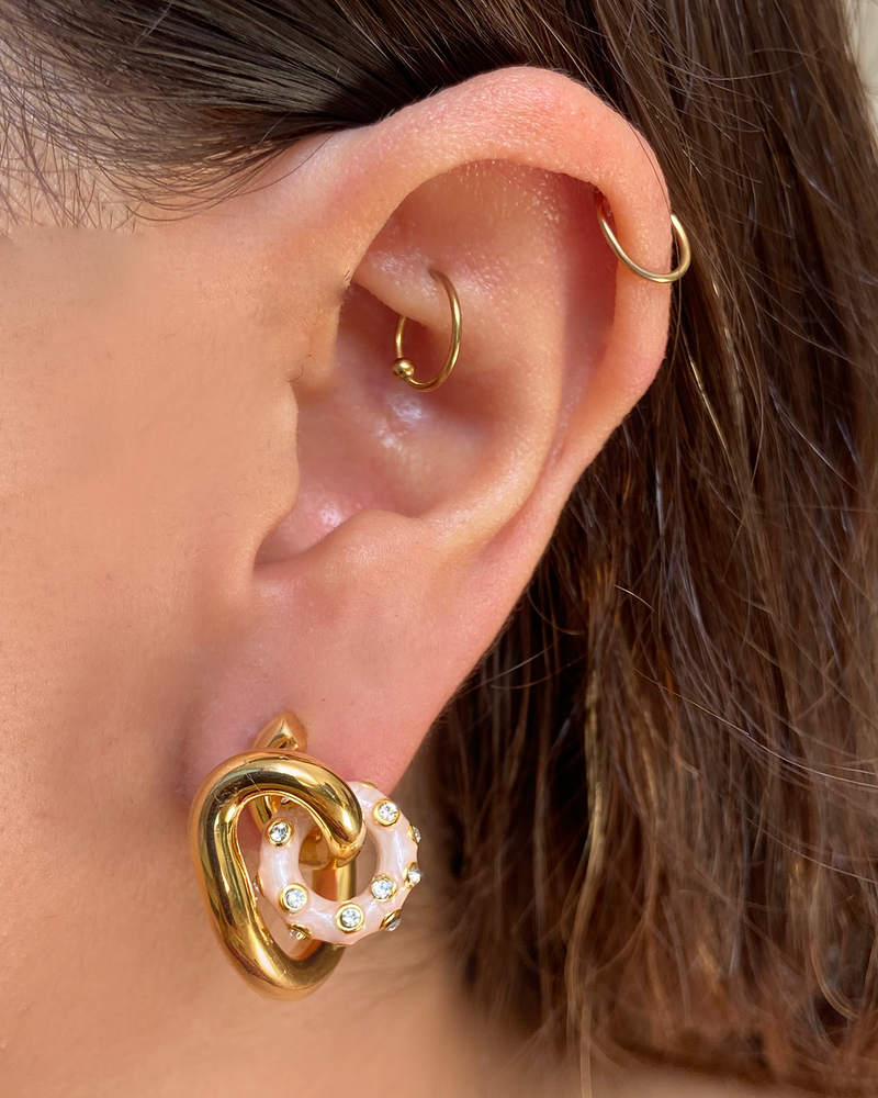 Aretes Torcido Rosa