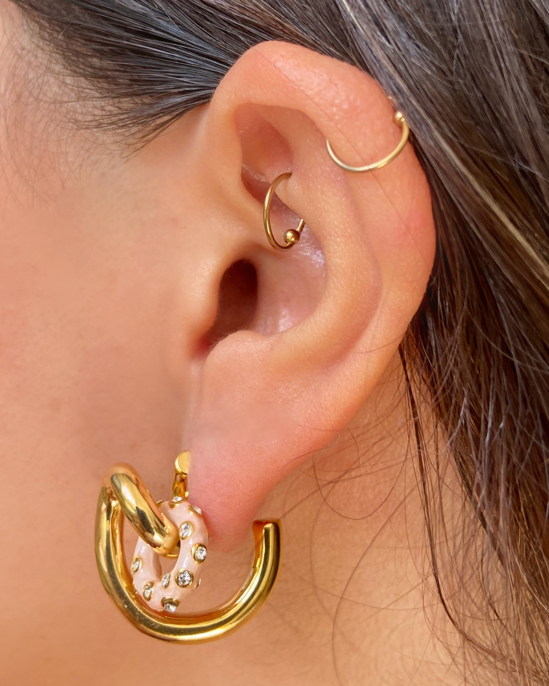 Aretes Torcido Rosa