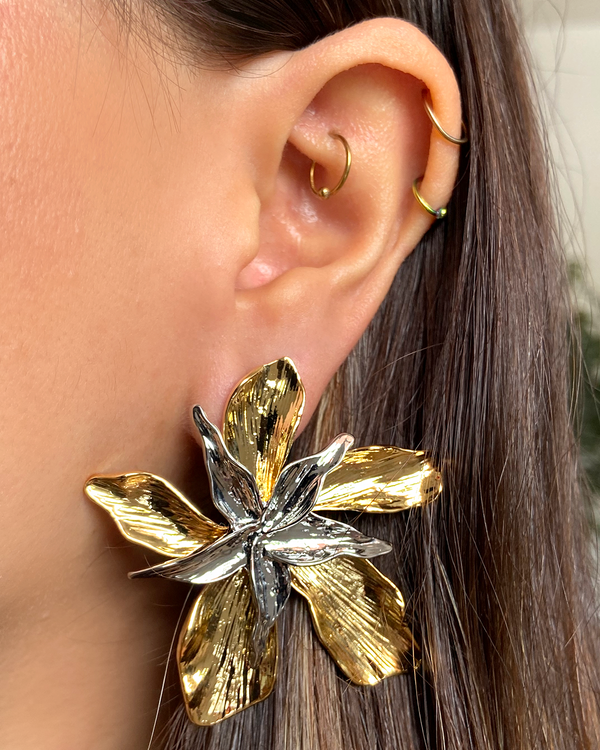 Aretes Orquideas Bicolor