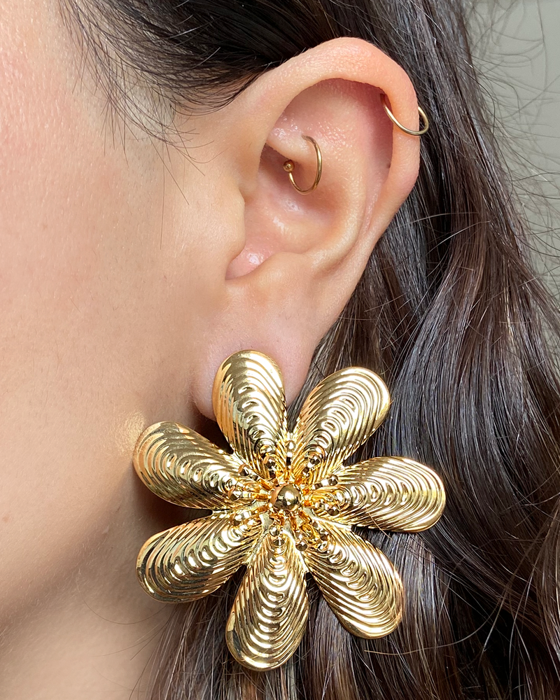 Aretes Flor Textura