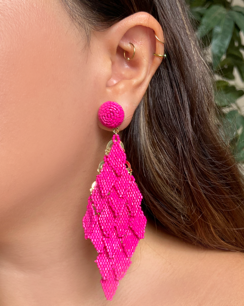 Aretes Rombos Cascada Rosas