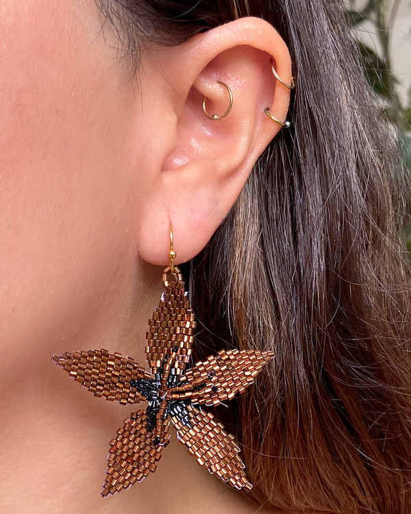 Aretes Flor Bronze