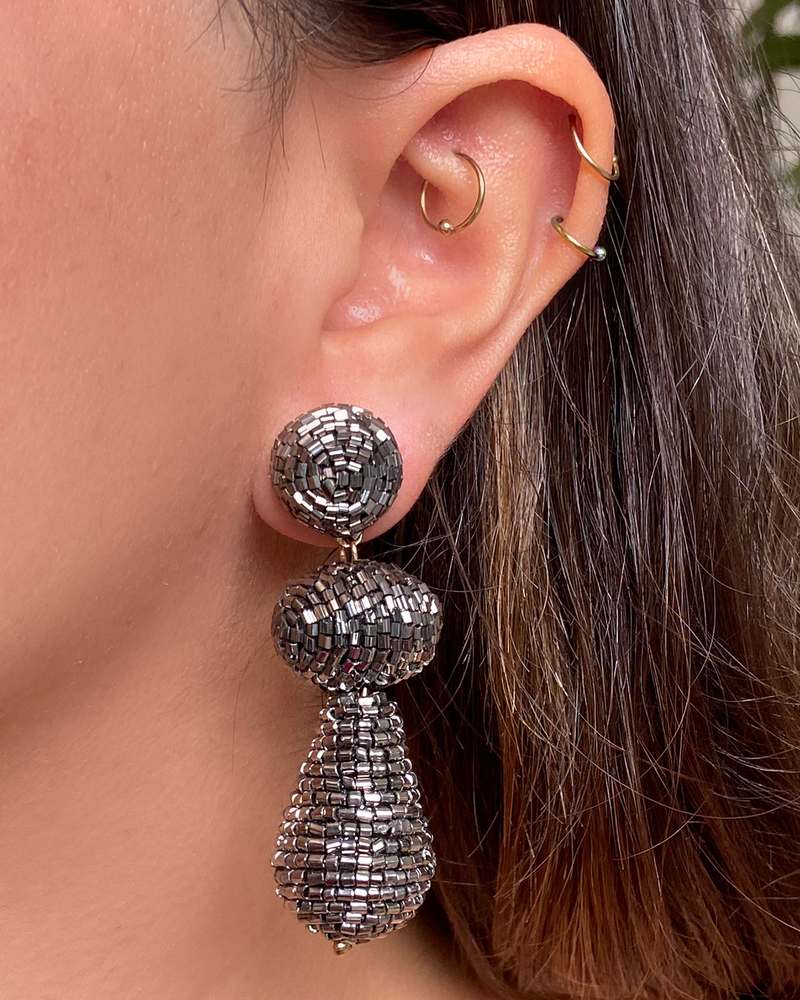 Aretes Hematita Triple Figura