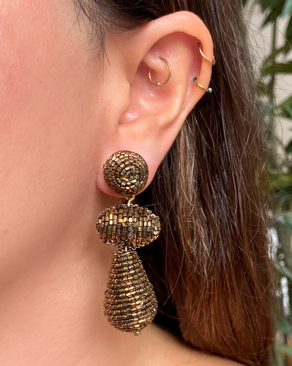 Aretes Bronze Triple Figura