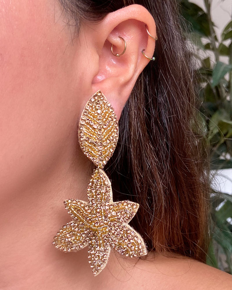 Aretes Dorado Glam Colgante