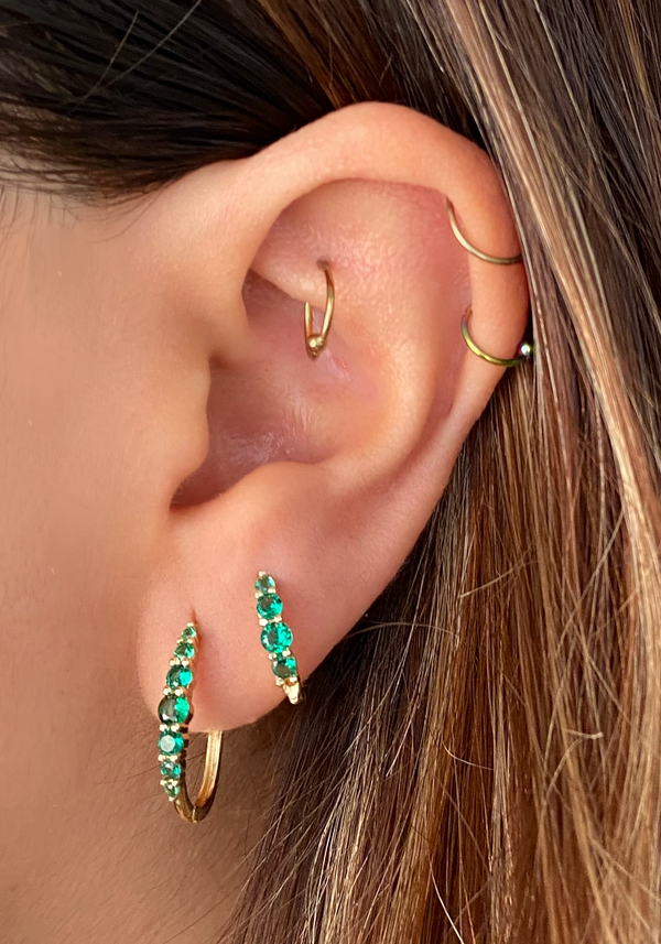 Aretes Zirconia verde Medianos