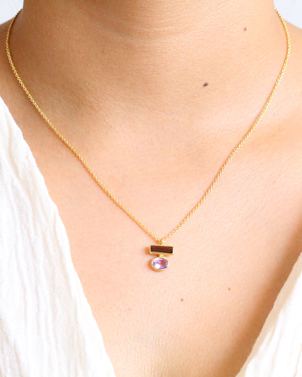 Collar Piedra Lunar Amatista