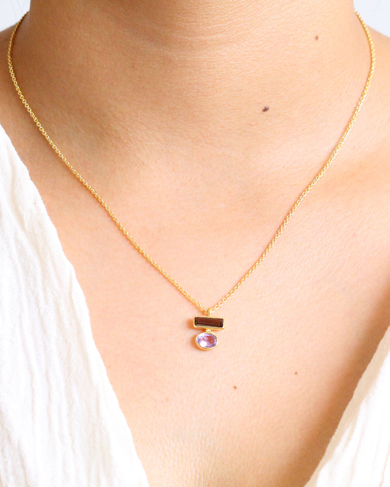 Collar Piedra Lunar Amatista