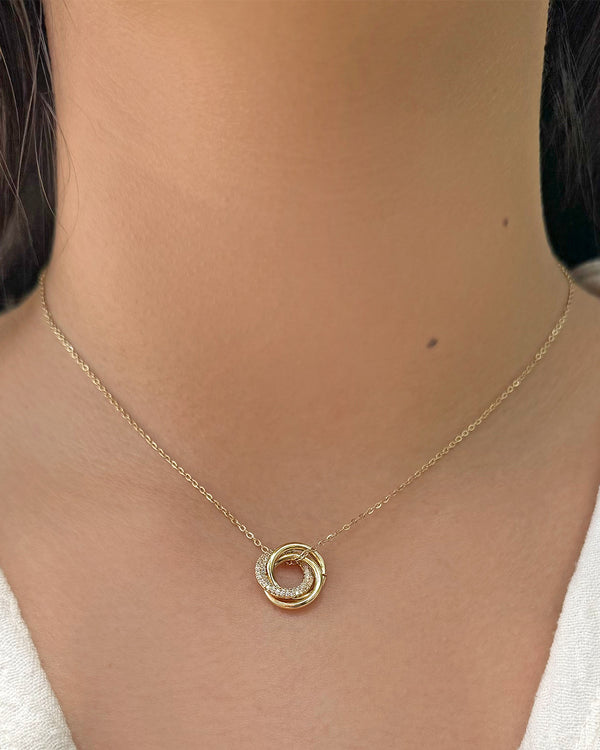 Collar Triple Círculo Circonias