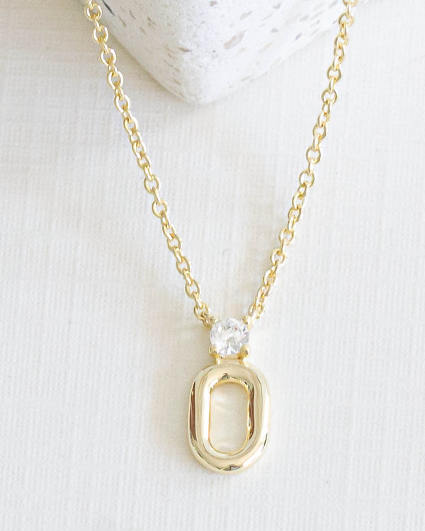 Collar Dije Ovalo Zirconia