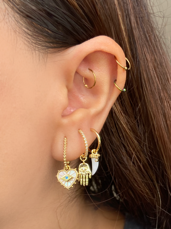 Aretes Corazon Madre Perla