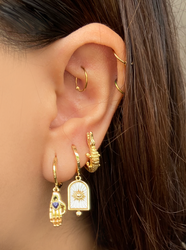 Aretes Mano Lapislazuli