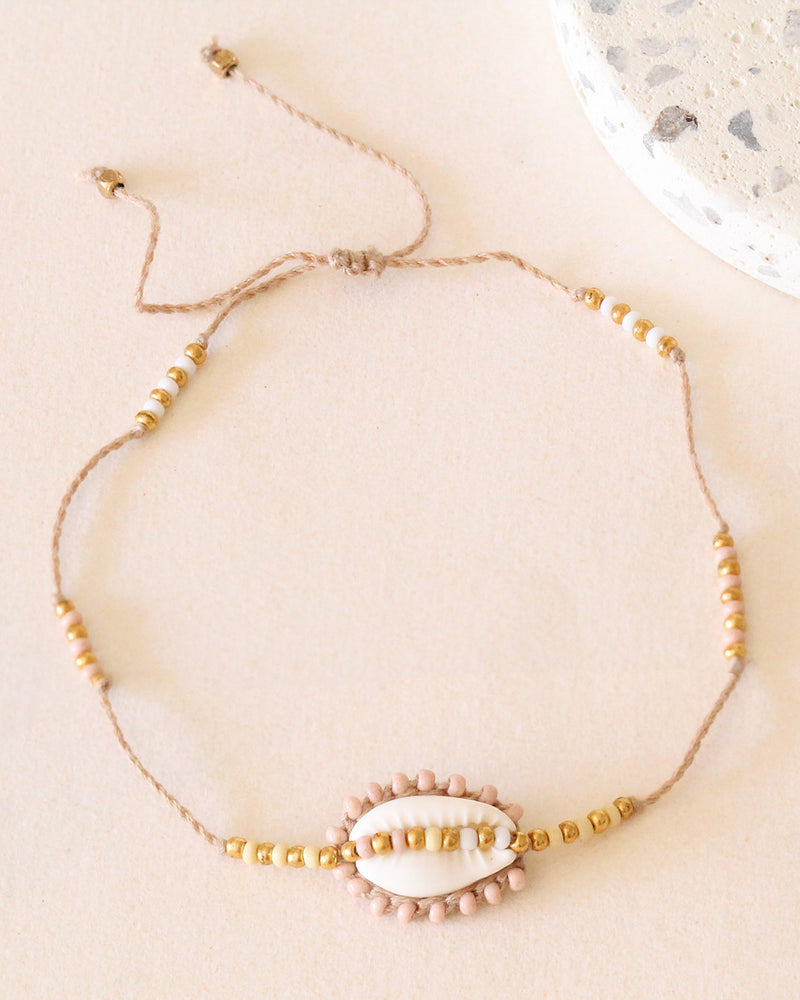 Pulsera caracol peach
