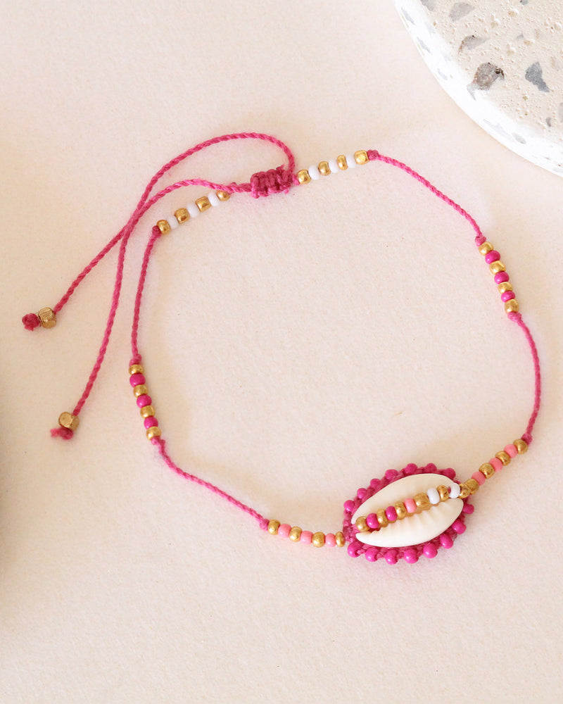 Pulsera caracol Fiucsia