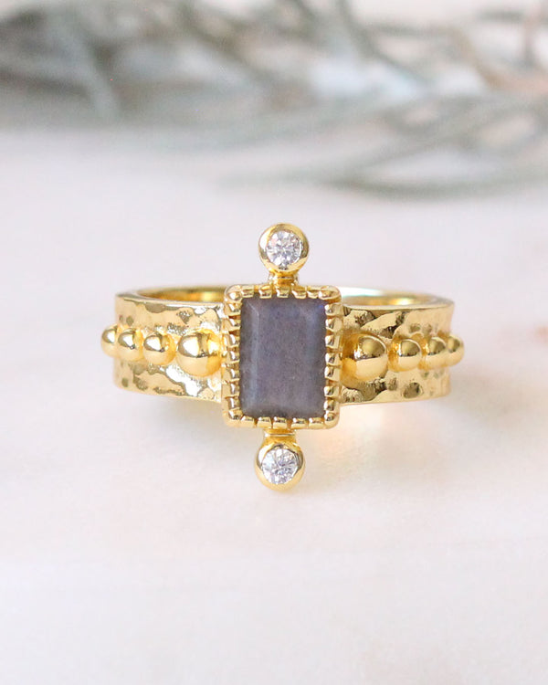 Anillo Cuadro Labradorita