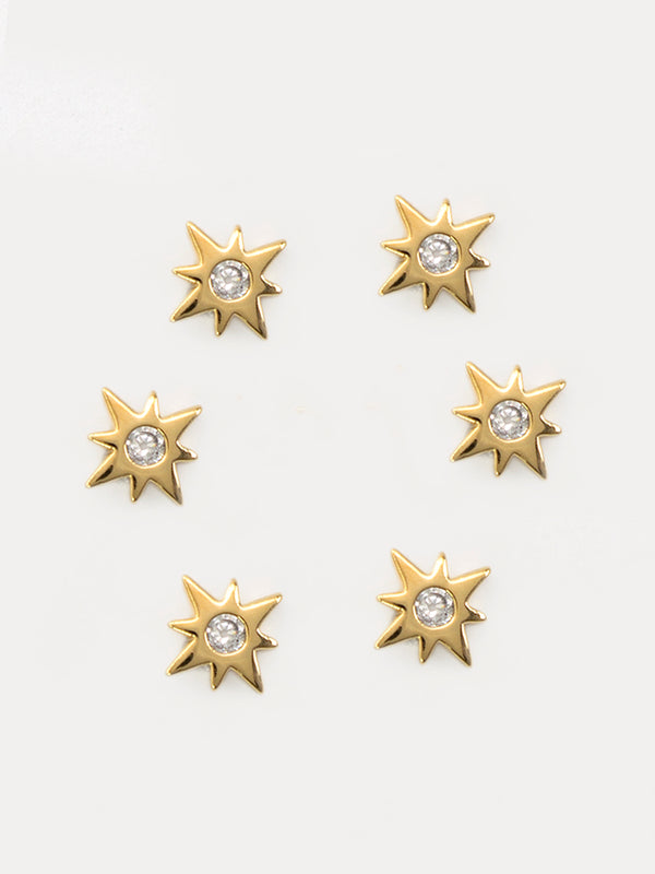 Set Estrella Circonia Mini Dorado