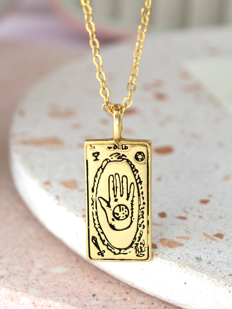 Collar Carta Tarot "Mano de la fortuna"