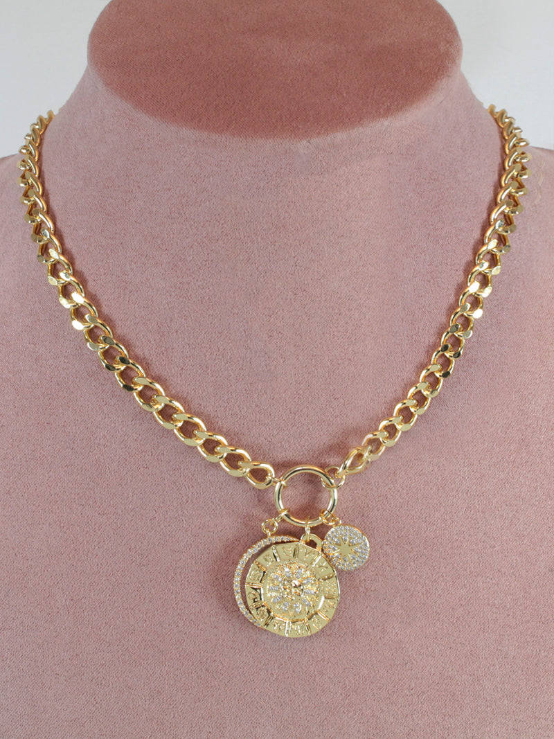 Collar cadena luna sol signos