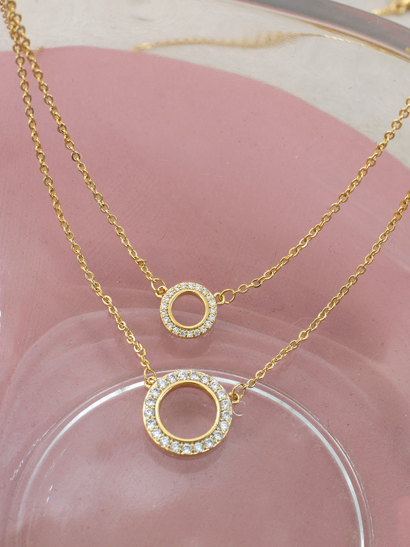 Collar doble argolla con circonias