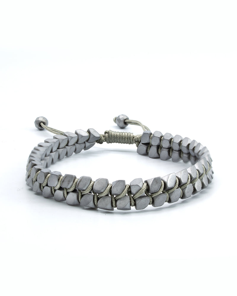 Pulsera Hematita Gris Doble