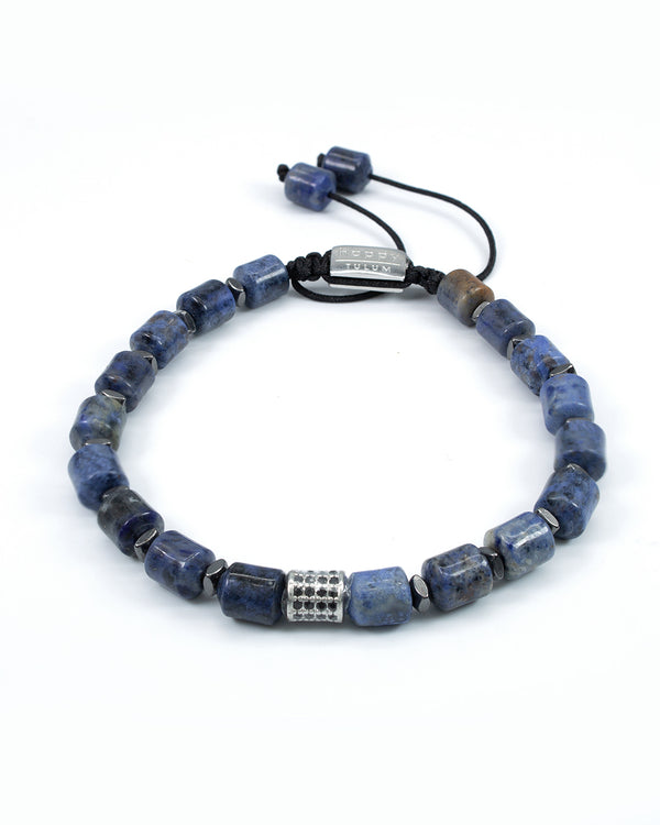 Pulsera piedras barril con acero
