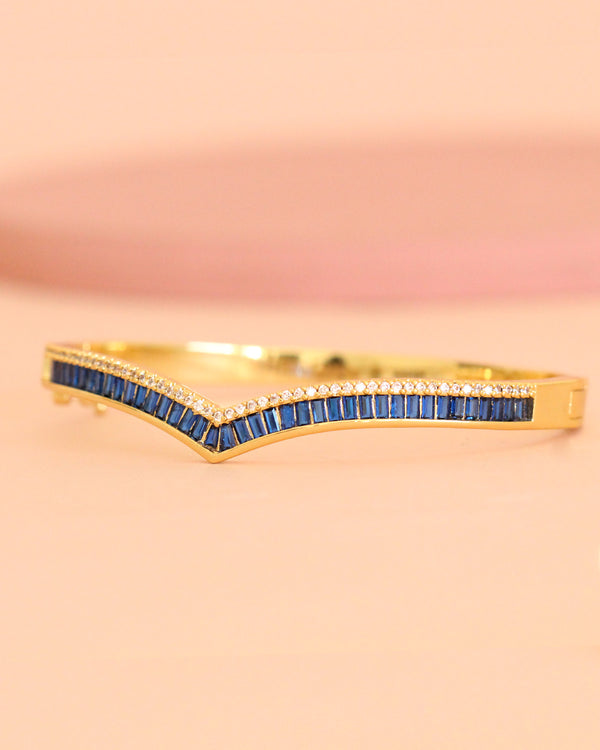Pulsera V Azul  Cristales