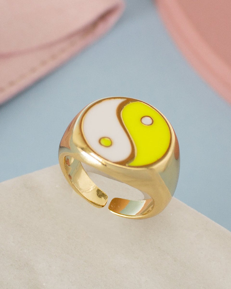 Anillo Amarillo Yin Yang - PINK REVOLVER