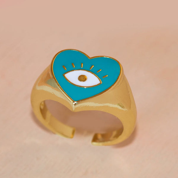 Anillo corazon azul store