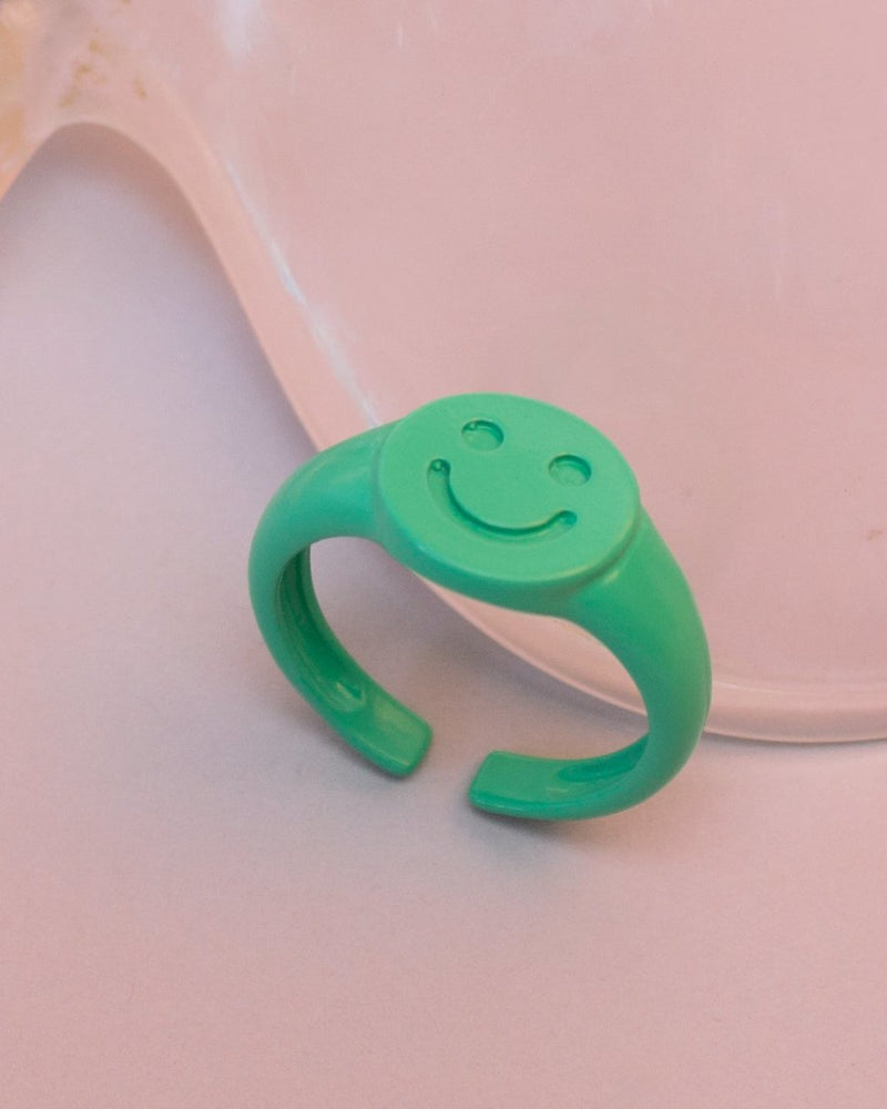 Anillo Happy Face Verde - PINK REVOLVER