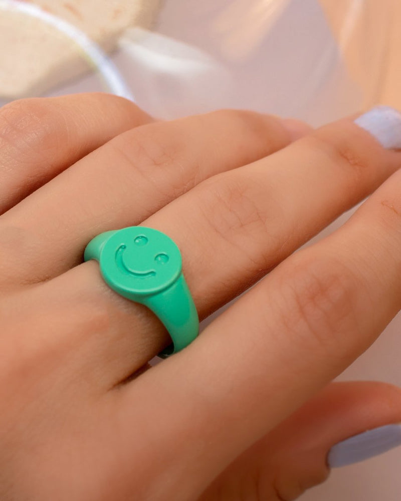 Anillo Happy Face Verde - PINK REVOLVER