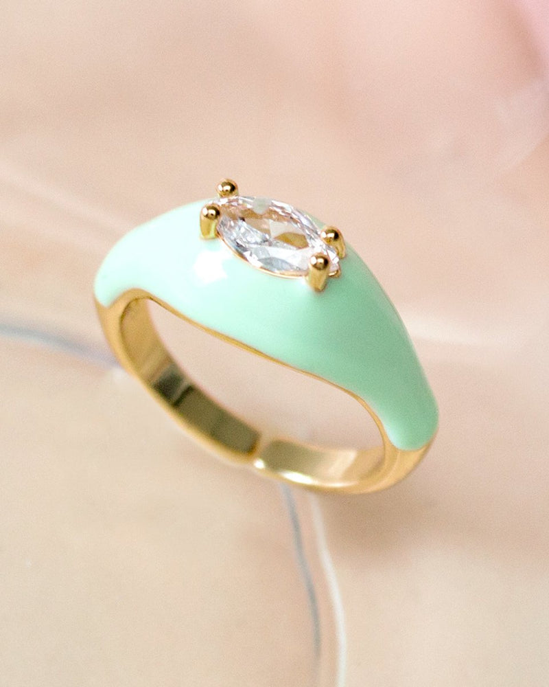 Anillo Menta Óvalo Circonia - PINK REVOLVER