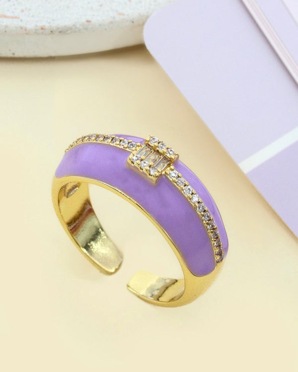 Anillo Morado Circonias Ajustable - PINK REVOLVER